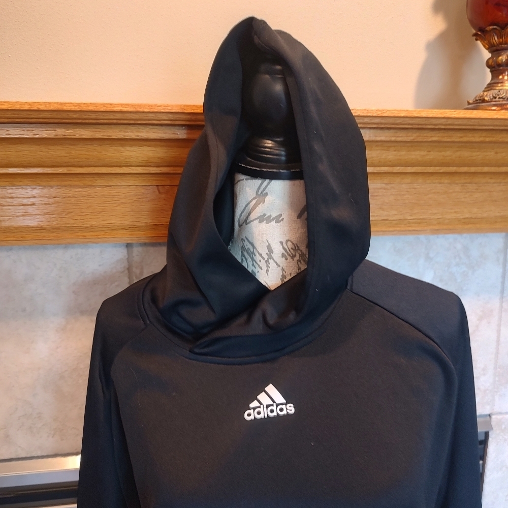 Adidas Black XL Cross Cross Neck Pullover Hoodie! - Picture 4 of 10